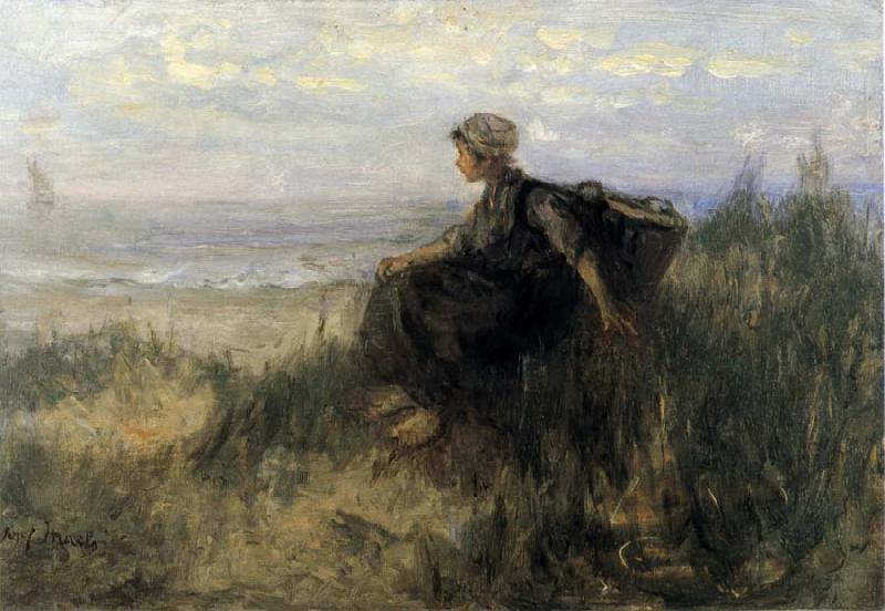 Jozef  Israels On the Dunes oil painting picture